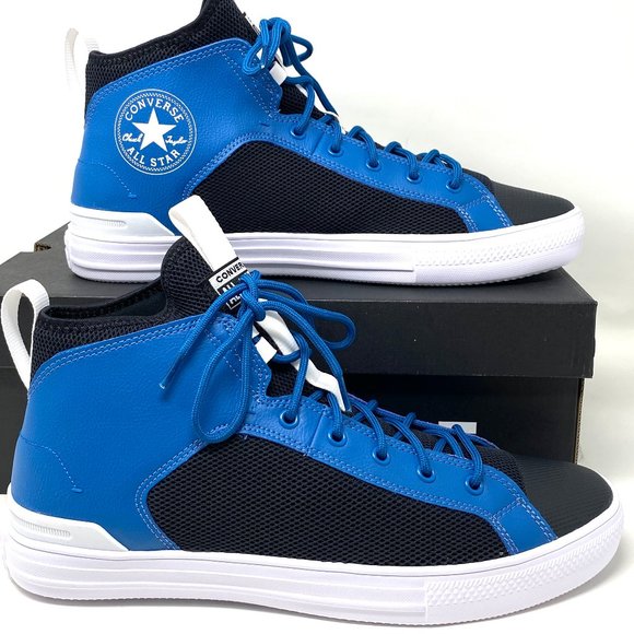 Converse Men's Size 168839C CTAS Ultra Mid Cape Blue Leather Black Mesh Sneakers
